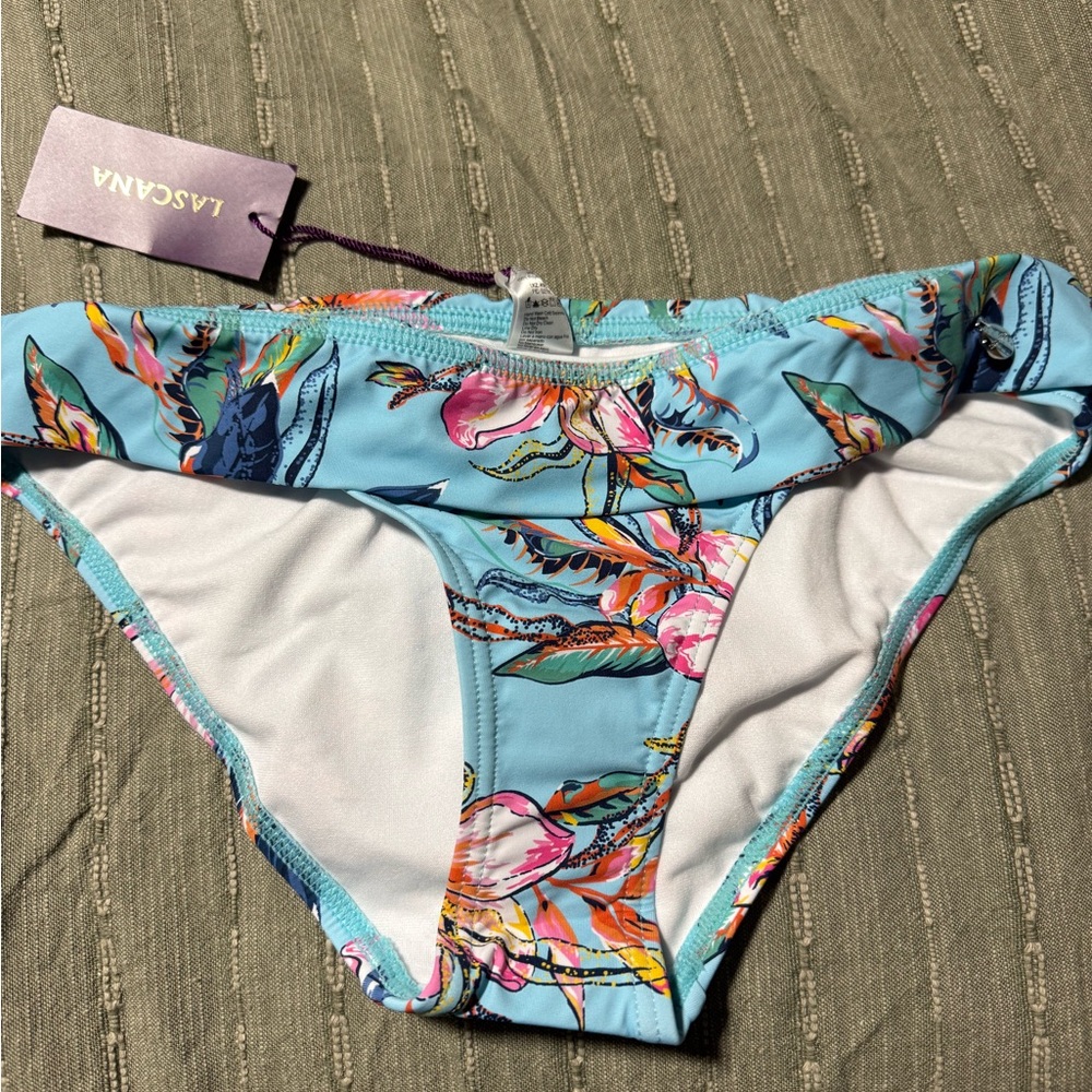 LASCANA Light Blue Floral Bikini Bottom